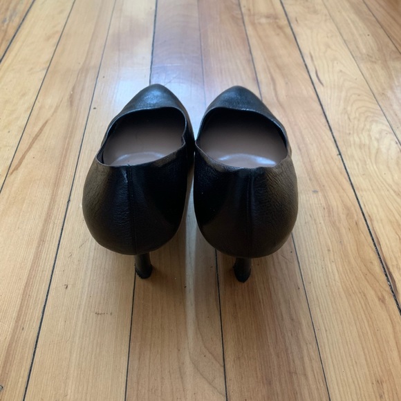 Black Real Leather Heels Franco Sarto Size 9 - Picture 2 of 4